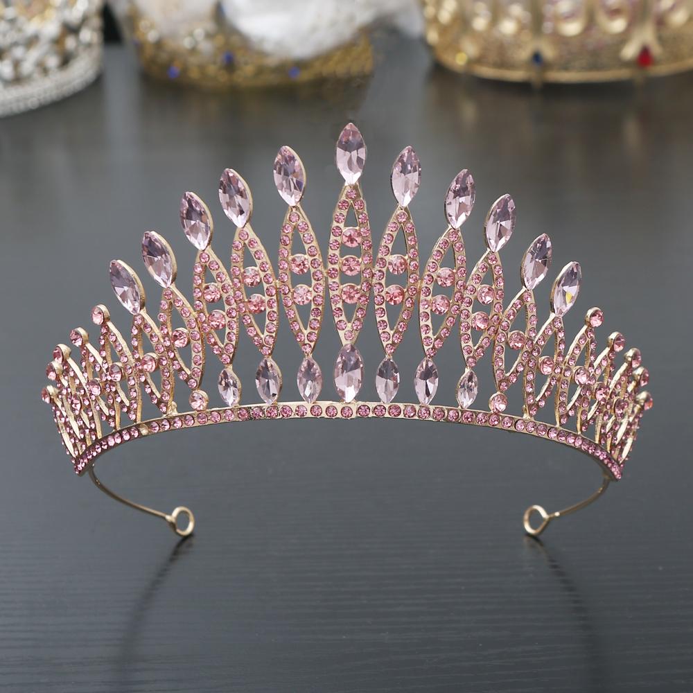 1pc Exquisite Luxury Crystal Tiara Crowns Rhinestone Prom Diadem Crown Tiara Women Bridal Wedding Hair Accessories Zircon Crown