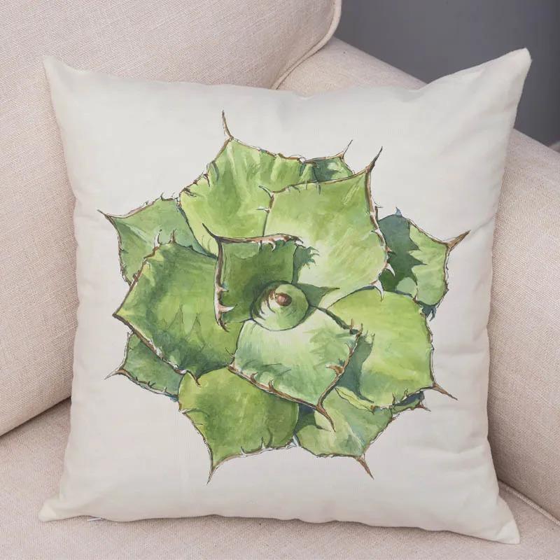 

Растение Кактус Принт Наволочка Автомобильные Украшения Офис Гостиная Дом Наволочка 40x40cm