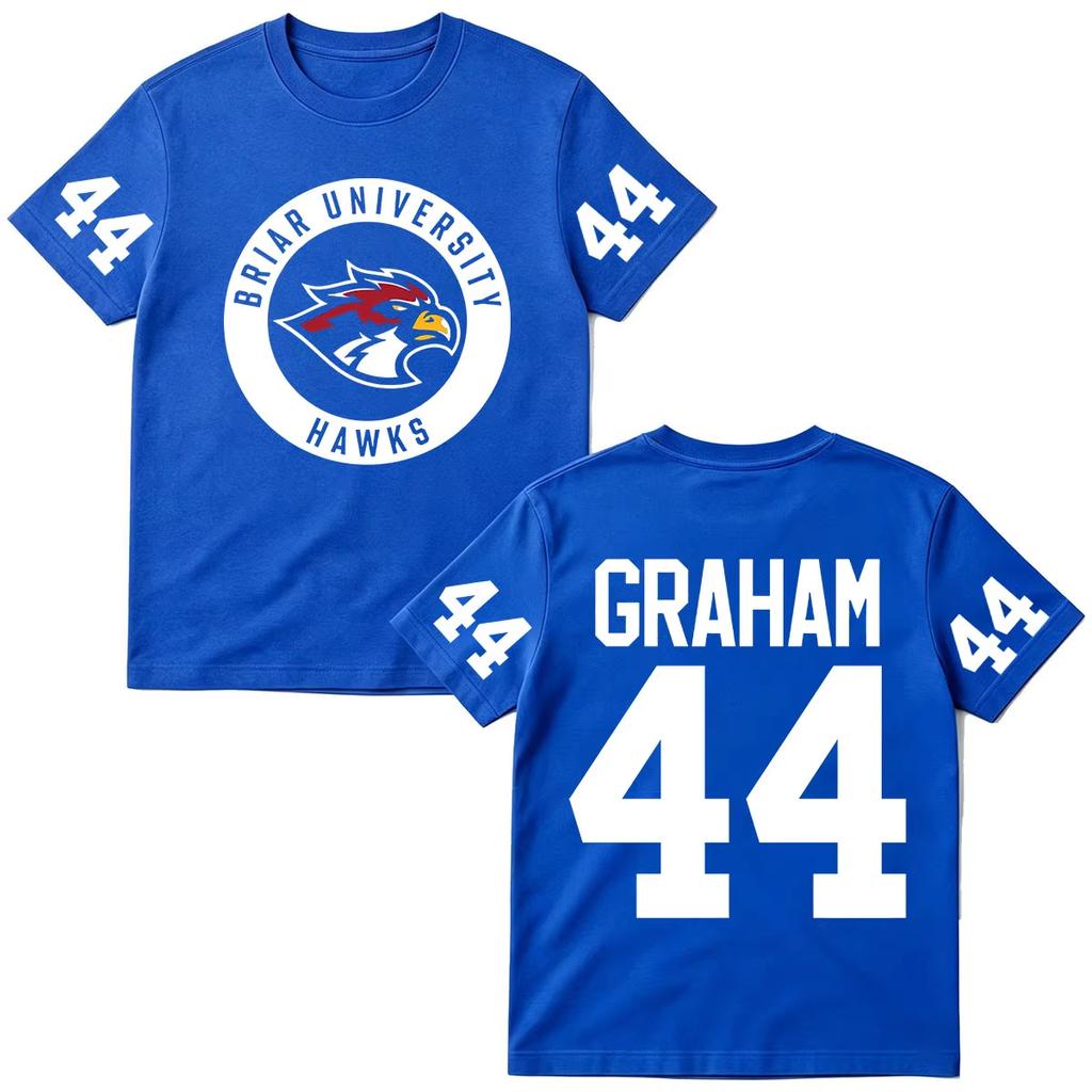 2026 Sommer Mode Trendiges T-Shirt Herren Damen Vintage Oberteil Off Campus TV-Serien T-Shirts Graham 44 Briar University Herren Damen Kleidung Mode T-Shirt