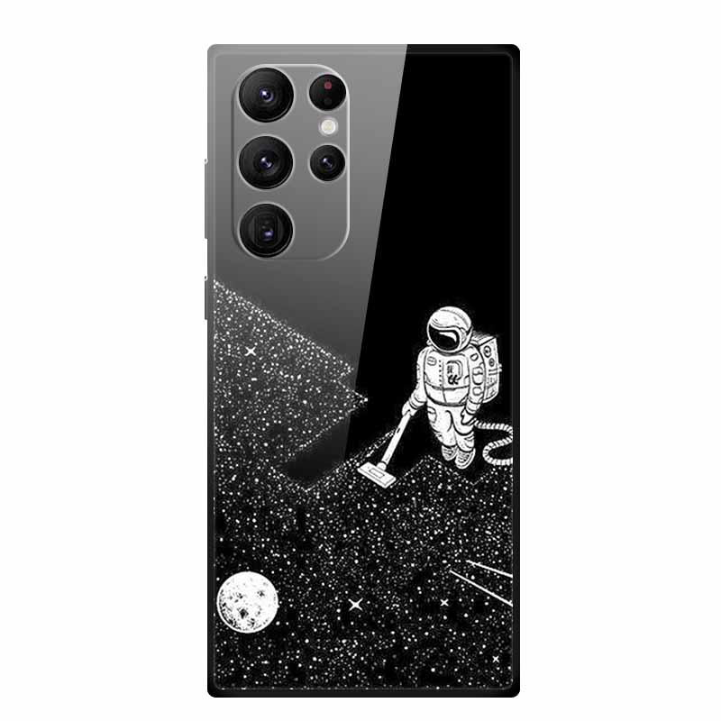 Gehärtetes Glas Case Für Samsung Galaxy S25 Ultra Case S 25 Ultra Hartes Rückseiten Cover Weicher Stoßfänger Für Samsung S23 S22 S24 Ultra Case