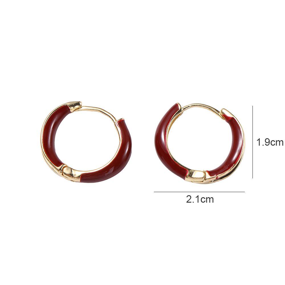 Trendy Elegant Exquisite Simple Vintage Circle Hoop Ear Buckle Women Jewelry Korean Style Earrings Enamel Oil Drop Earrings