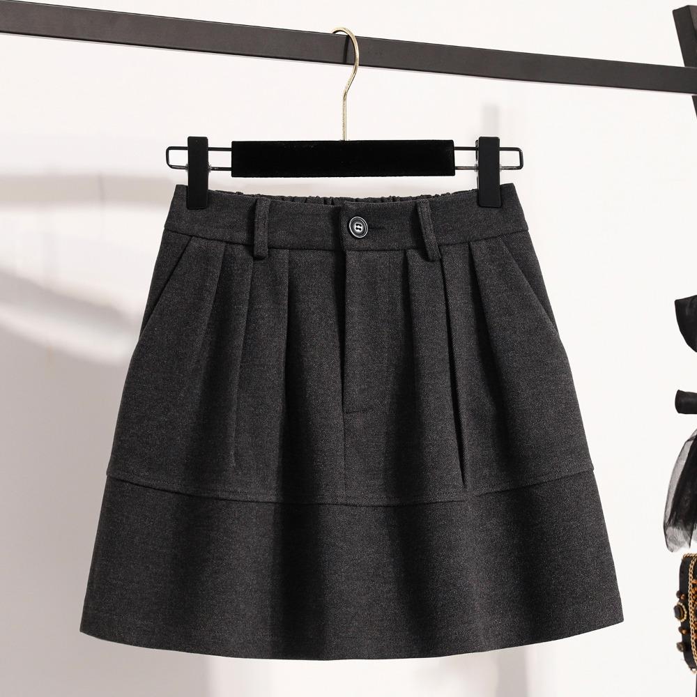 DIMANAF Plus Size New Skirts Women Short Loose Casual Elastic Waist Fashion Lady 2025 Winter Bottoms