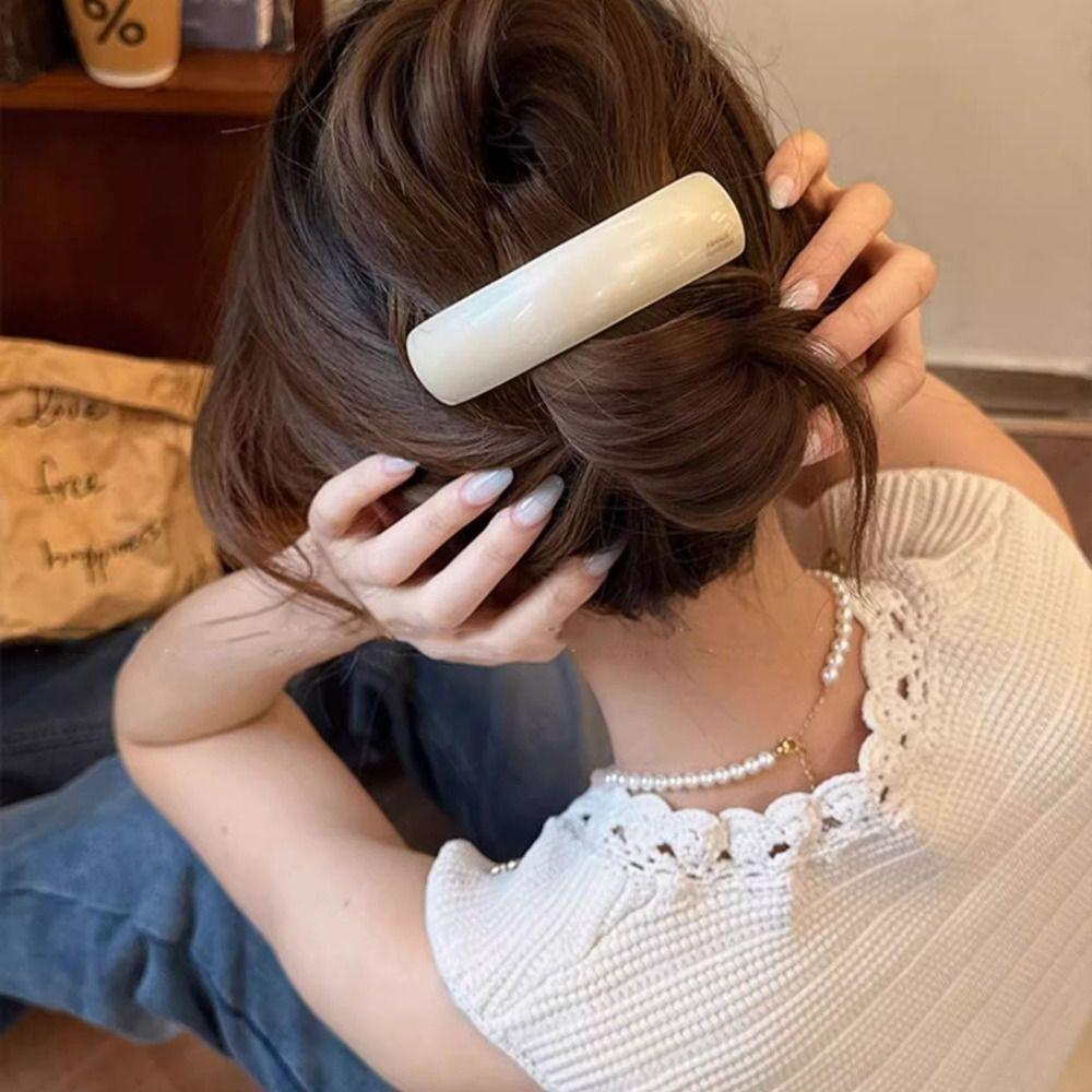 Elliptical Spring Clip Arc Large Hairpin Personalized Acetate Hair Clip  Female