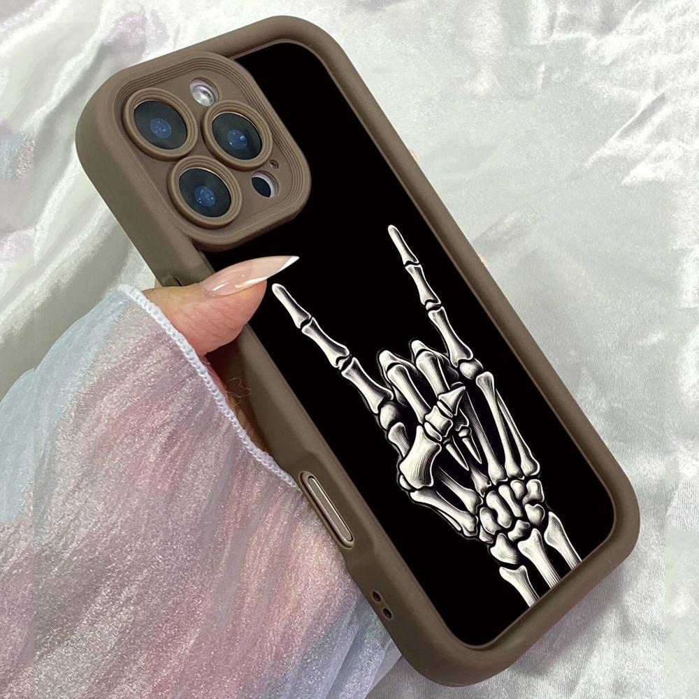 JT475 Skeletové ruce Rock'n'roll pro iPhone 17 16 15 14 13 Pro Max Samsung S26 S25 Ultra A17 A07 A56 A16 Xiaomi 15T Redmi 15c 14C Měkké pouzdro