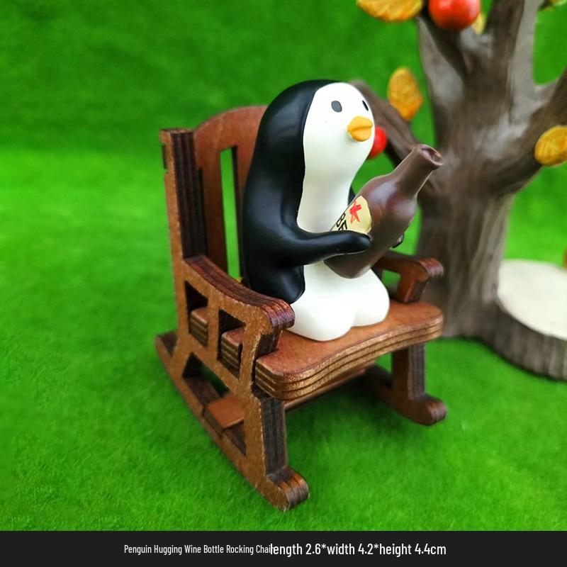 Handmade Cute Frog Rocking Chair Ornament - Healing Resin Craft for Desktop or Car Decor