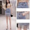 Denim Skirt Women Korean Version High Waist Sequin Skirts Sexy Tassel Denim Buttock Skirt for Female Student