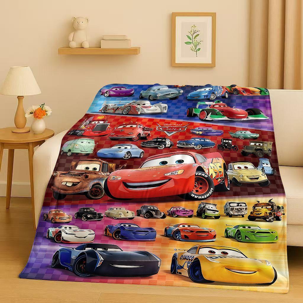Sanrio Cartoon Cars Lightning McQueen Christmas Gift Flannel Blanket,Ultra Soft Plush Throw for Home Bedroom Bed Sofa Cover Kids