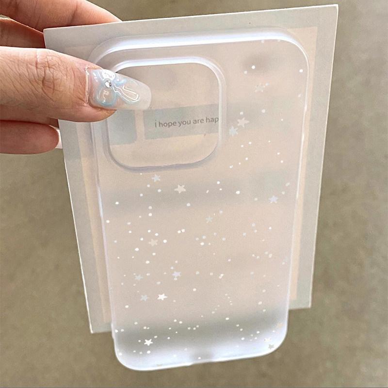 

Korean Ins Minimalist Personality Little Star Matte Clear phone Case For iPhone 17 16 15 14 Plus 13 12 11 Air Plus Pro X XR Max iPhone 15 Pro