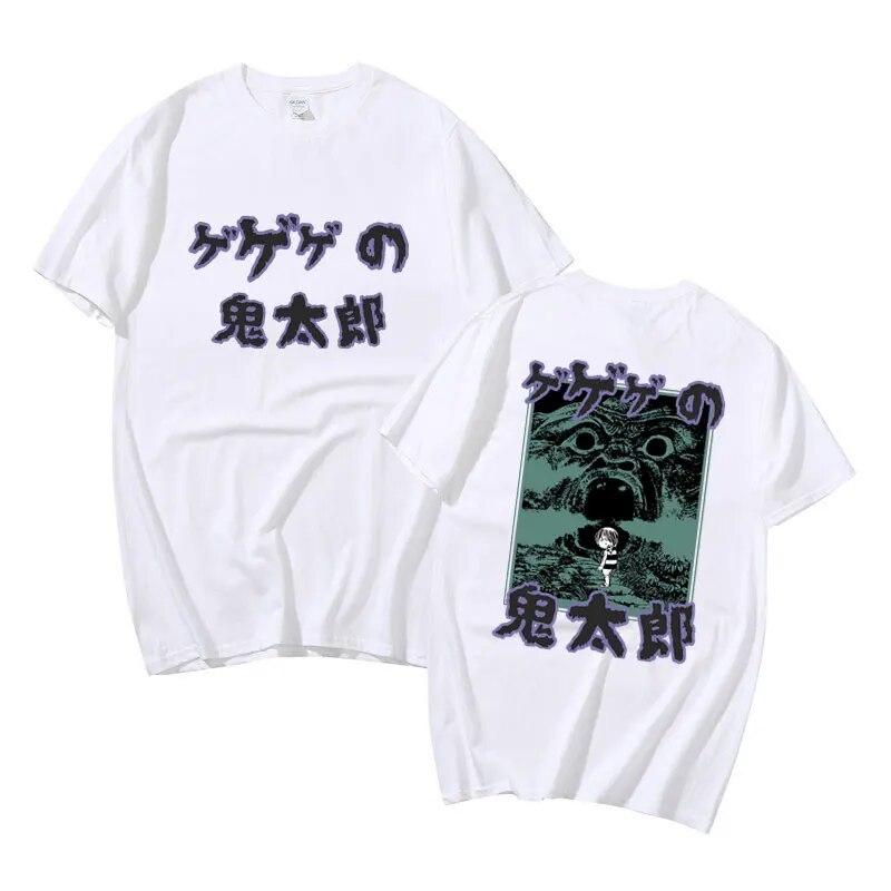 Japonské Anime Gegege No Kitaro Grafické tričko Unisex Dámské Unisexga Oversized trička Pánské tričko z čisté bavlny Unisex Vintage trička