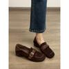 Wind Round Head Flat Bottom Loafers Comfortable Suede Woven One-pedal Shoes
