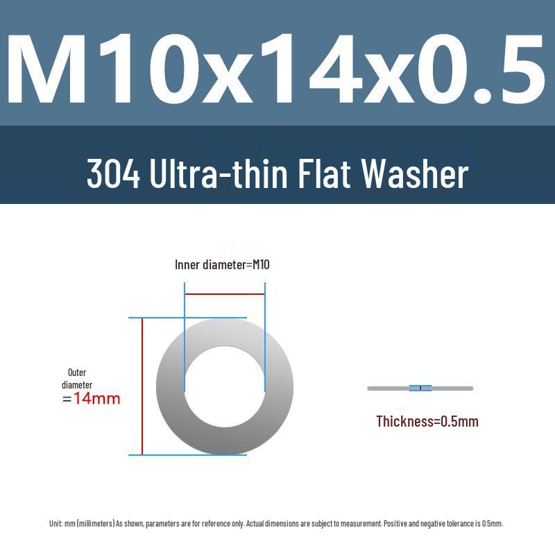 Yigu 304 Stainless Steel Flat Washer Shim Ring (Sizes M3, M4, M5, M8)