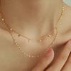 Double Layer Titanium Steel Tassel Necklace - Twisted Clavicle Chain for Women's Fashion