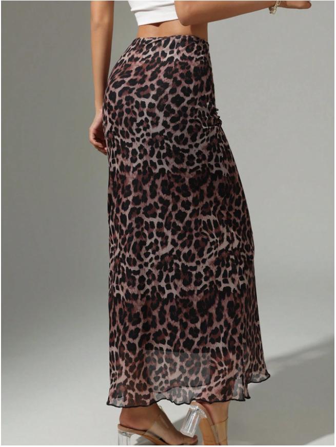 2025 Spring/Summer Leopard Print High-Waisted Slimming Skirt - New American Sexy Style