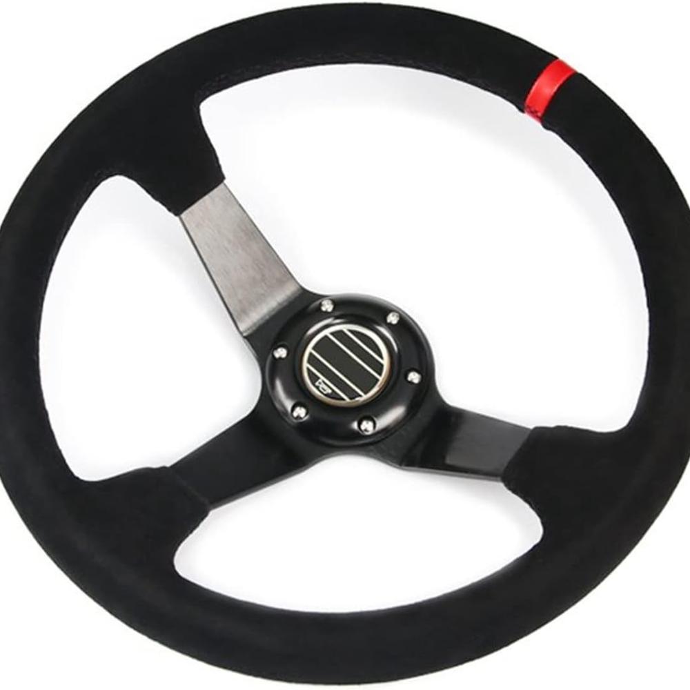 350MM Racing R345 Drift Suede Leather Steering Wheel Rally Deep Dish Car Sport Steering Wheel JDM Racing Sim Game Steering Wheel R345 RD
