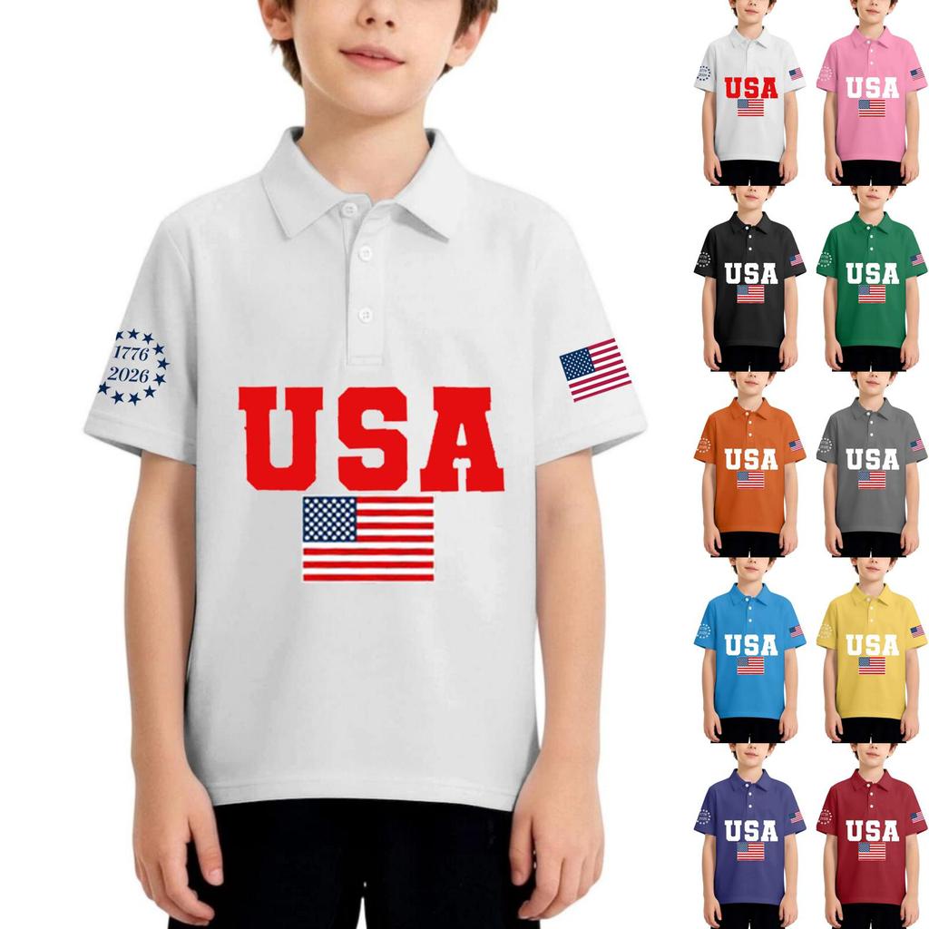 Children's Daily Casual Short-sleeved Print Tops T-shirts Shirts