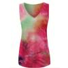 Tie Dye tielko s výstrihom do V, ležérne tielko bez rukávov na leto, dámske oblečenie