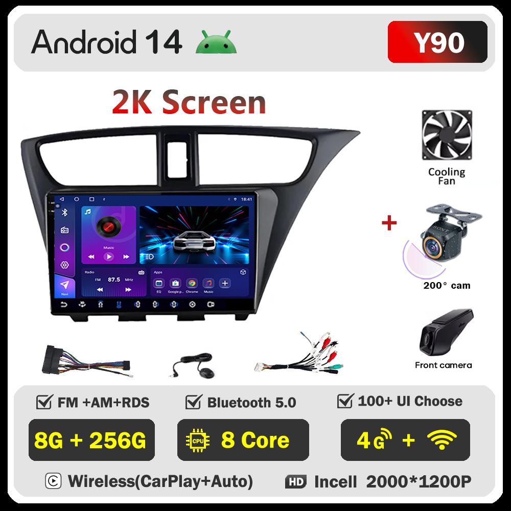 For Honda Civic 9 FK FB 2012 - 2017 Car Radio Player Car Carplay Screen Autoradio Mirr 4G or Link Car Intelligent Systems 8 Core