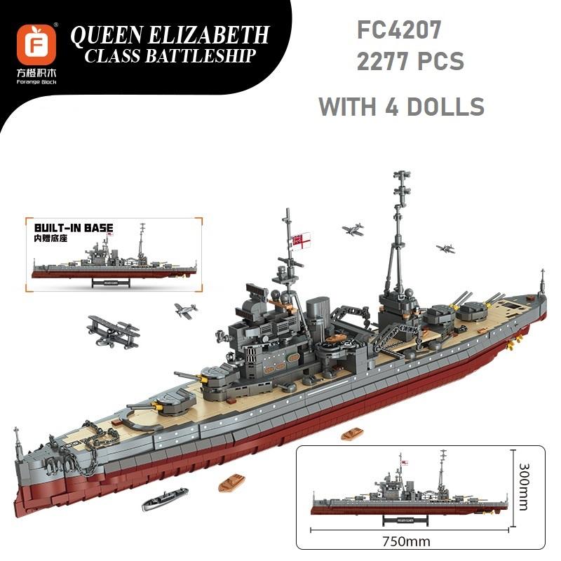 High-Quality 2277Pcs Army style High-Quality Series High-Quality British High-Quality Elizabeth High-Quality Aircraft High-Quality Carrier FC4207