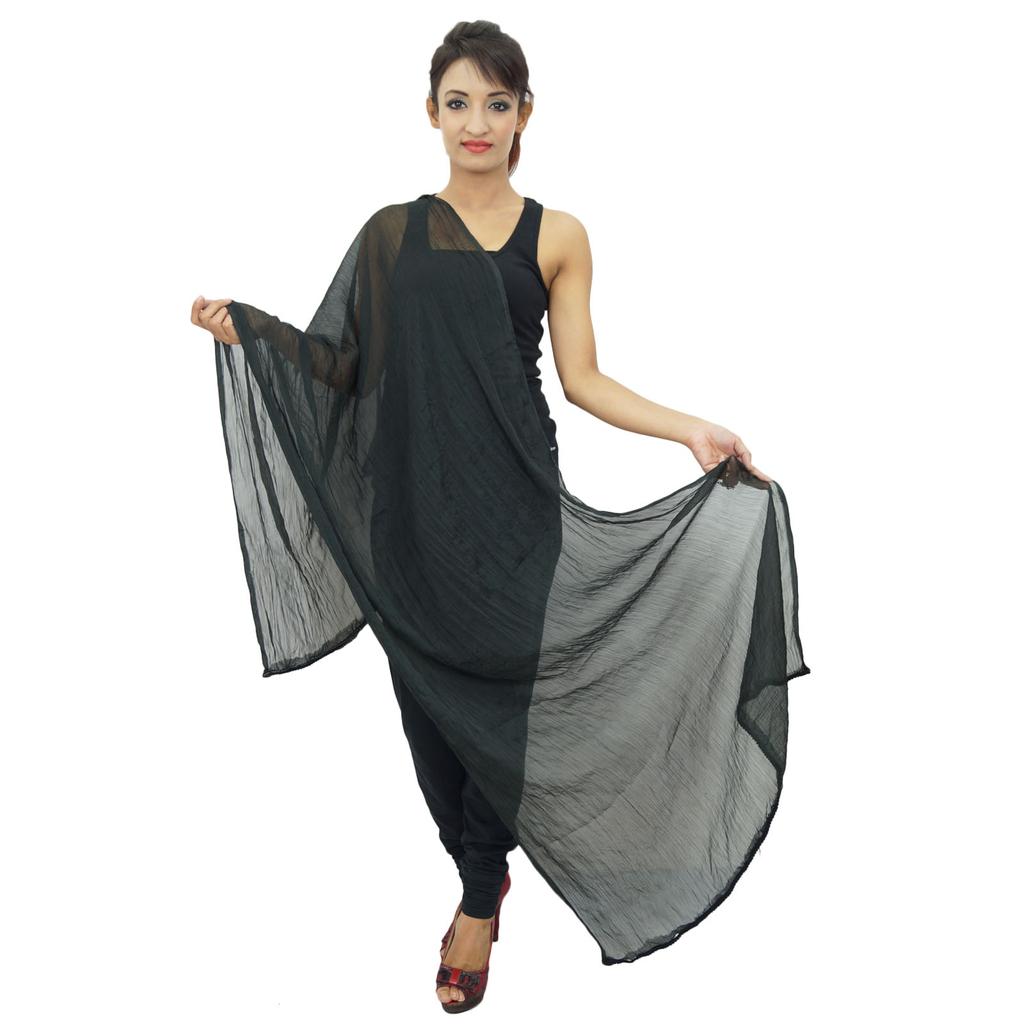 Chiffon Blend Dupatta Long Stole Women Neck Wrap Indian Scarves Chunni