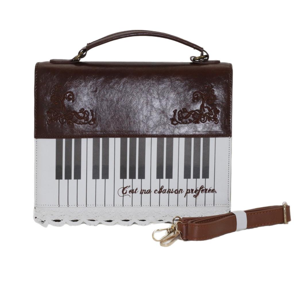 Textured Personalized Piano Women's Bag New Fashion Contrasting Color Shoulder Bag Messenger Bag Small Square Bag