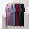 Modal Nightgown for Spring & Summer - Plus Size, Loose Fit Round Neck Pajamas for Casual Indoor/Outdoor Wear