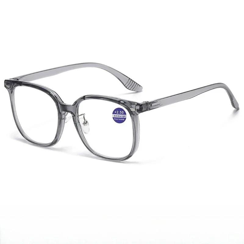 New Fashion Photochromic Reading Glasses for Women Retro Large Frame Ultra Light HD Presbyopia Glasses Rice Nail Design