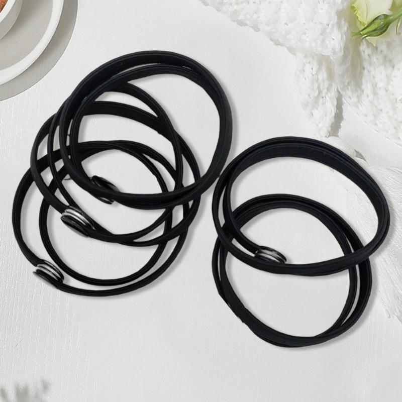 5PCS Soft Nylon Hair Elastics Stretchy Hairband for Women Natural Curly Hair Adjustable Afro Puff Hair Accessories