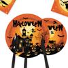 Halloween Party Tableware Set: Plates, Banner, Balloons & Tablecloth