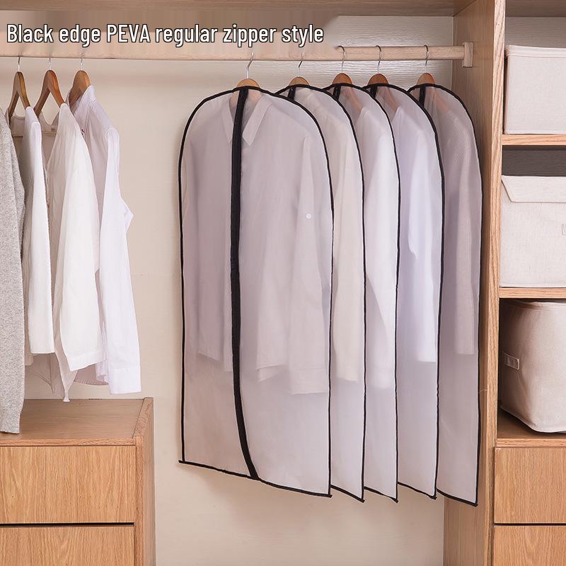Transparent Waterproof Hanging Garment Bag - Dustproof, Moisture-Proof, Washable Suit & Coat Cover