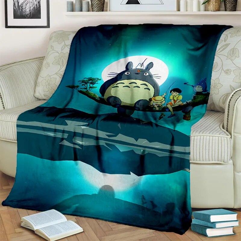 My Neighbor T-Totoro Anime Cartoon Blanket,Soft Throw Blanket for Home Bedroom Bed Sofa Picnic Travel Office Cover Blanket Kids