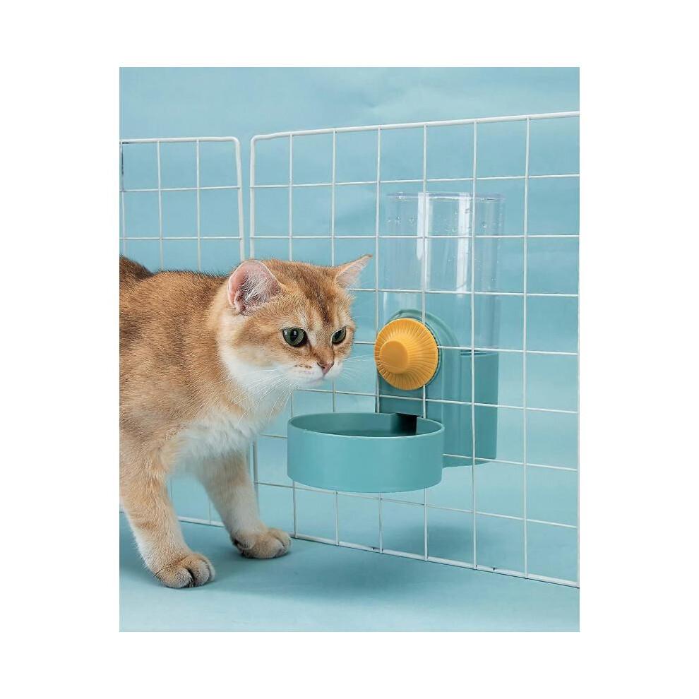 Hanging Automatic Food Water Dispenser, Auto Gravity Pet Feeder and Waterer Set, Cage Cat Food Bow