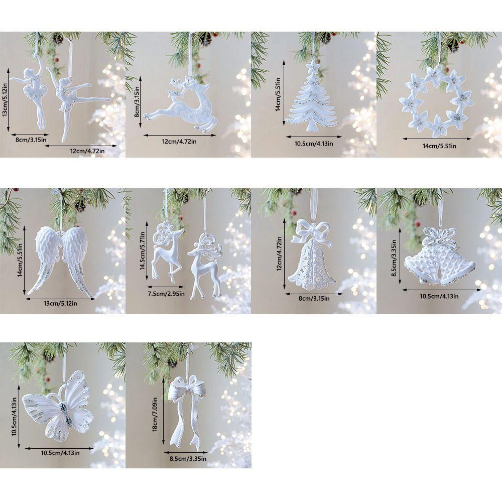 Flocking Christmas Hanging Pendants White Christmas Tree Ornament Xmas Ball  For Christmas