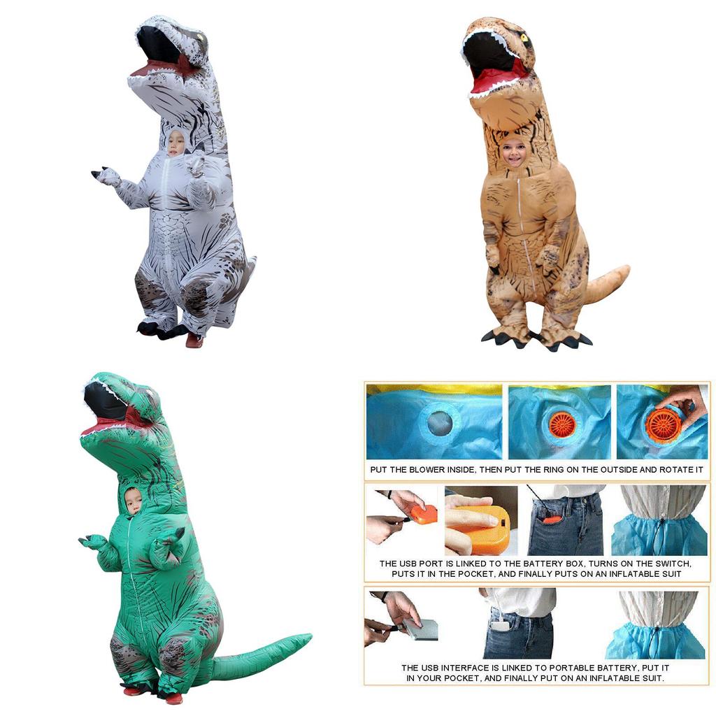 Waterproof And Durable Kids T-rex Inflatable Dinosaur Costume For Parties