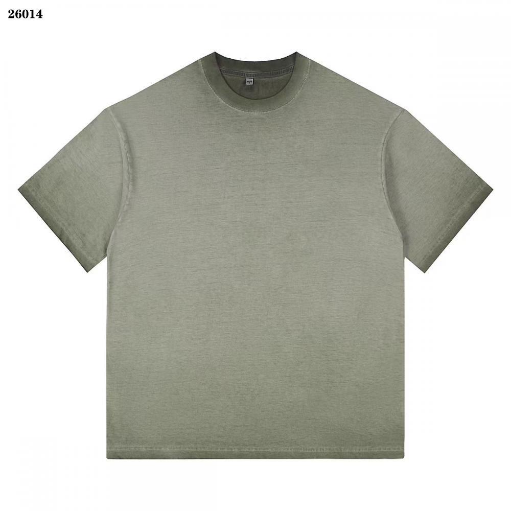 

Men s Heavyweight Vintage American Two-Color Gradient Distressed Pure Cotton T-Shirt, Short Sleeve, 260g, Plus Size available. M