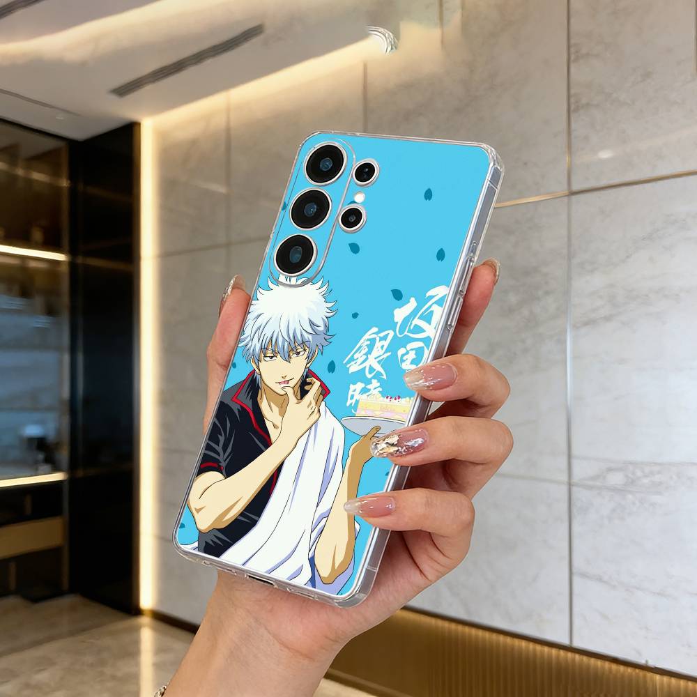 G-Gintama-Gintoki Sakata Clear Soft Silicone Phone Case forSamsung S25, S24, S21, S22, S23, S30, Ultra, S20, Plus