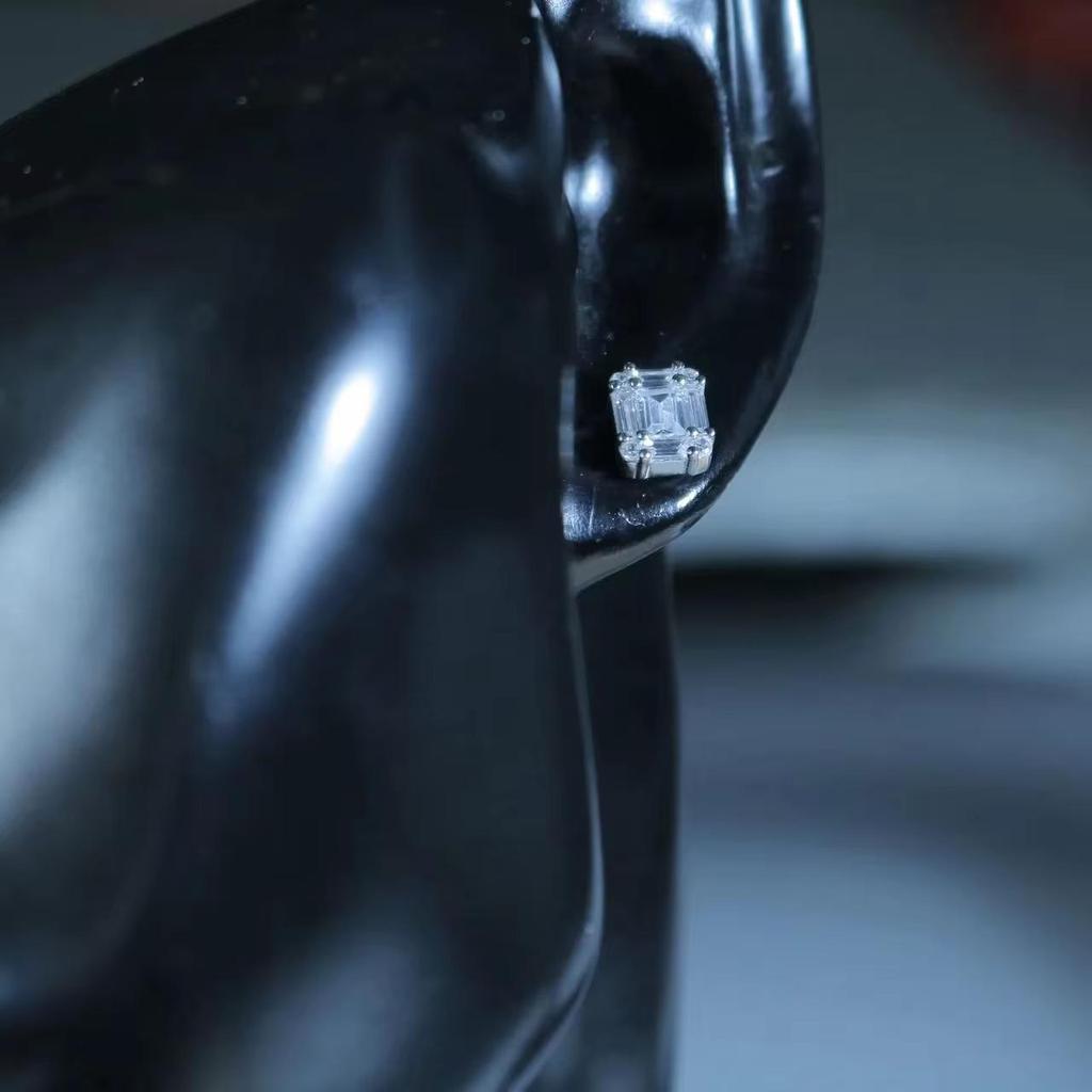 Zircon Blanc Vente en Gros Boucles d'Oreilles Puces Argent 925 Femme Occidentales