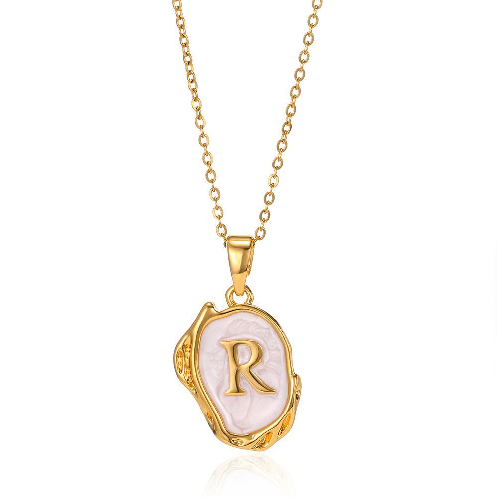 26 Letter Irregular Pendant Ladies 18K Gold-plated Letter Necklace Dating Birthday Gift
