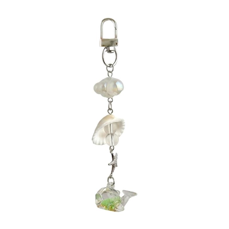 

Practical Whale Keychain Delicate Key Decoration Glowing Key Accessories Resin Texture for Purse Keys Valentines зелений