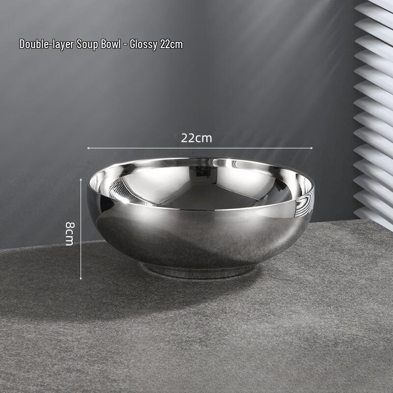 

ZISIZ 2-Pack Double-Layer Stainless Steel Soup Bowls