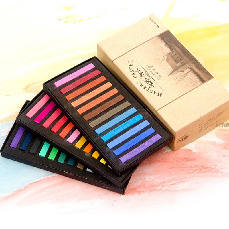 12/24/36/48 Colori/Set Set da Disegno Artistico Pastelli a Gesso Pastelli Secchi Morbidi Matite Colorate Pennello Cancelleria per Studenti Materiali Artistici