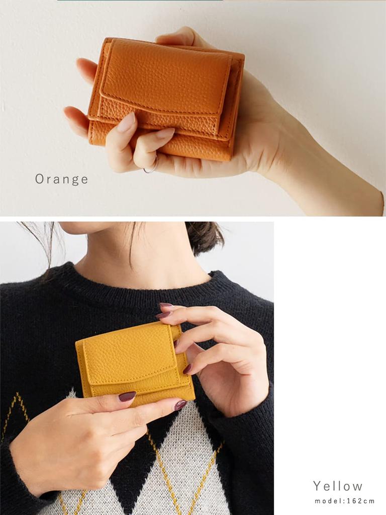 VITAFELICE Genuine Leather Square Mini Wallet for Anti-Skimming Women, Nsw-30065n (Yellow)