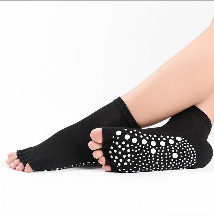 Women's Non-Slip Cotton Five-Finger Yoga Pilates Toe Socks