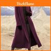 Vintage Womens Wool Coat With Scarf Collar For Winter Casual Wear