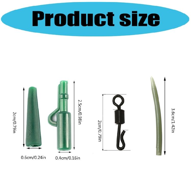 Fishing Gear Accessories Fast Change Swivels Tail Rubber Fishing Tackle Leads Clip Anti Entanglement Sleeve for Rigs