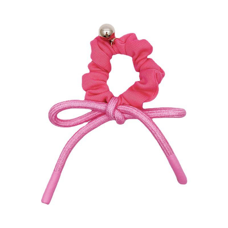 Stylish Pink Bow Hair Tie - Large Intestine Ring for Ponytails