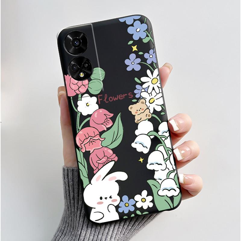 For TCL 50 5G / 50 SE Case Cute Rabbit Soft Black Silicone Back Cover For TCL 50SE Phone Cases TCL50 XE NxtPaper 5G Etui Fundas