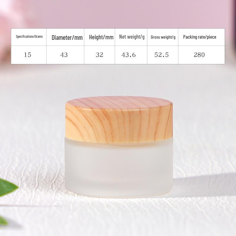 Travel Size Cosmetic Cream Bottle with Wood Grain Lid for Skincare and Makeup Remover