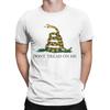 Novelty Don't Tread On Me Snake Flag T-Shirt Men Round Neck Cotton T Shirt Short Sleeve Tee Shirt Summer Tops