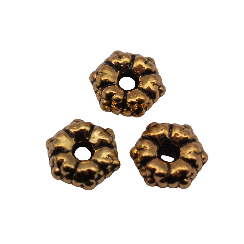 Caps Beaded Edge Spacer Beads Antique Style For DIY Jewelry Projects