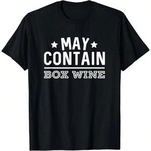 May Contain Box Wine Funny T-Shirt Funny Unisex XL